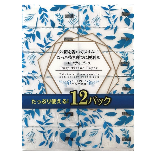 花岡 外箱を省いたエコティシュ12個パック(160組×12個)