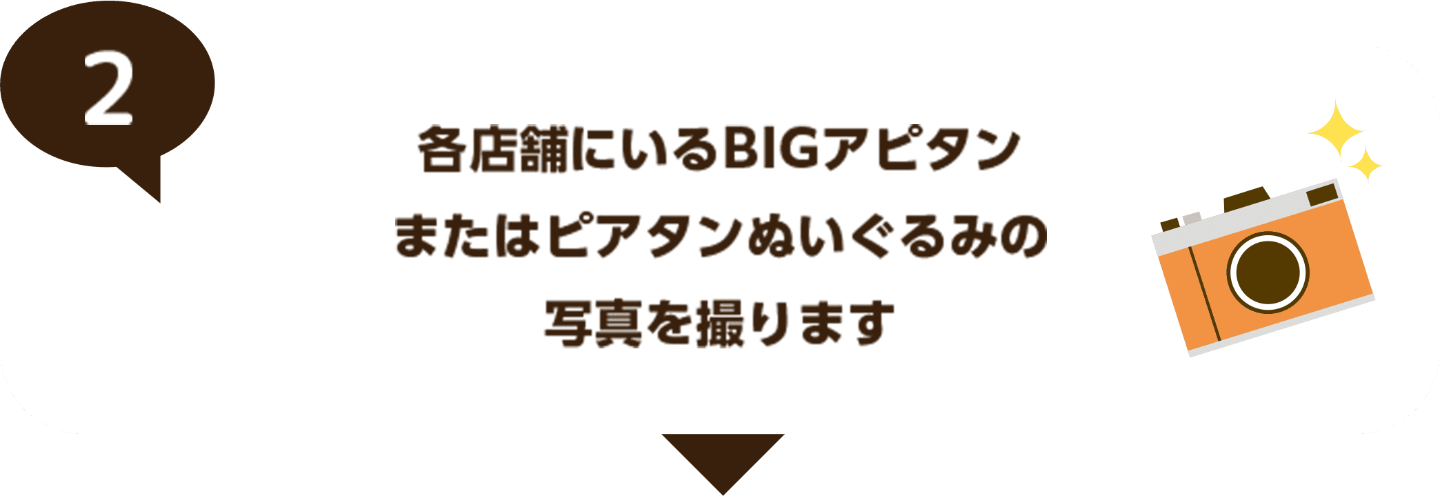 各店舗にいるBIGピアタンぬいぐるみの写真を撮ります